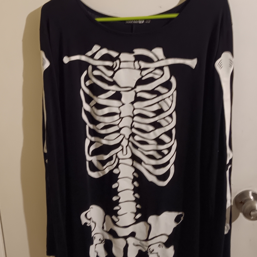 Boohoo Plus Black Skeleton Long Sleeve Dress